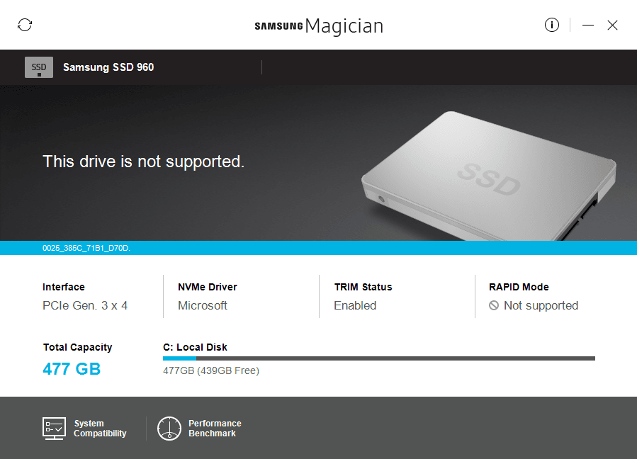 samsung magician rapid mode not supported